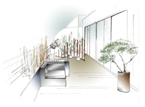 croquis aménagement jardin